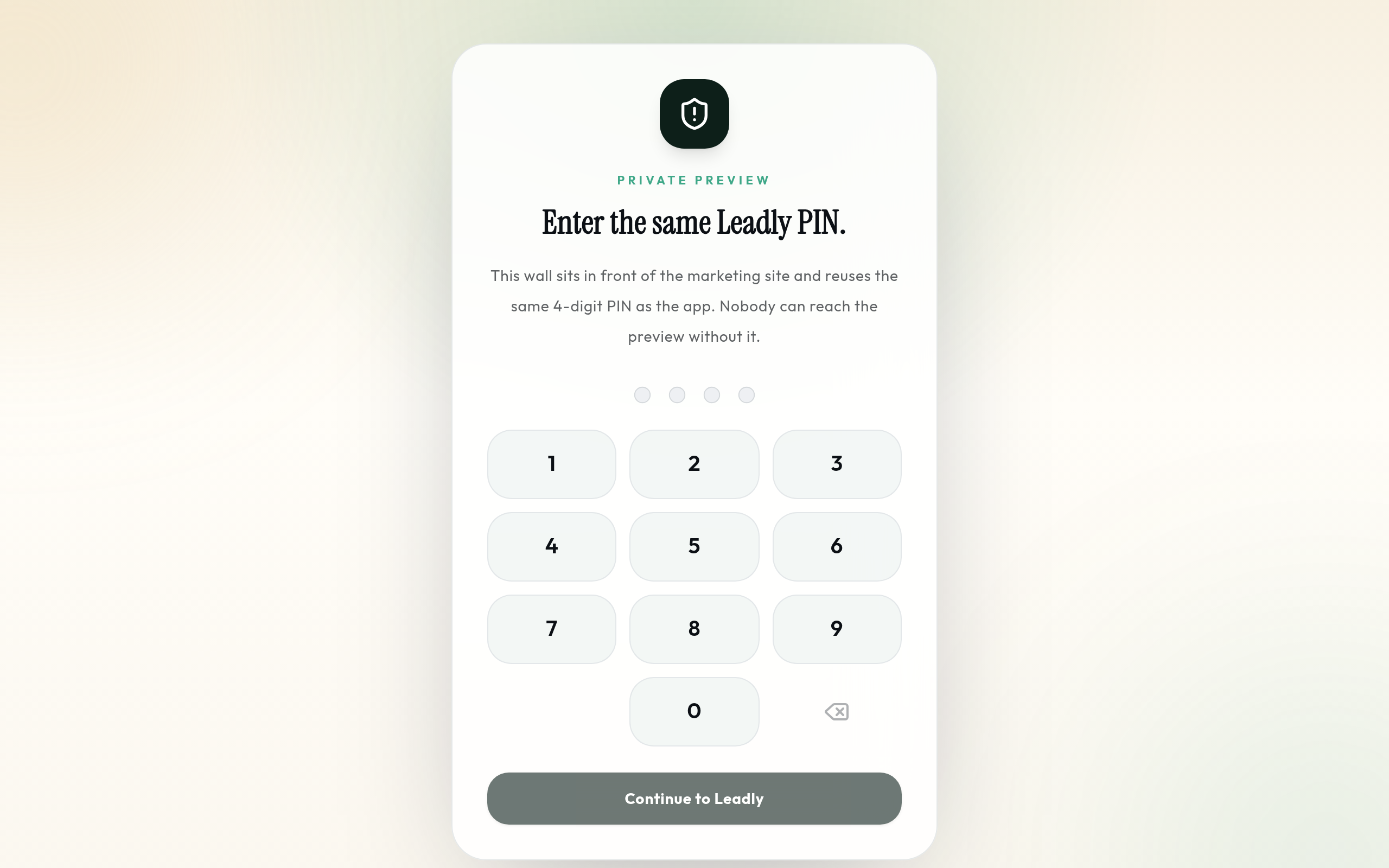 Screenshot preview of the Leadly website