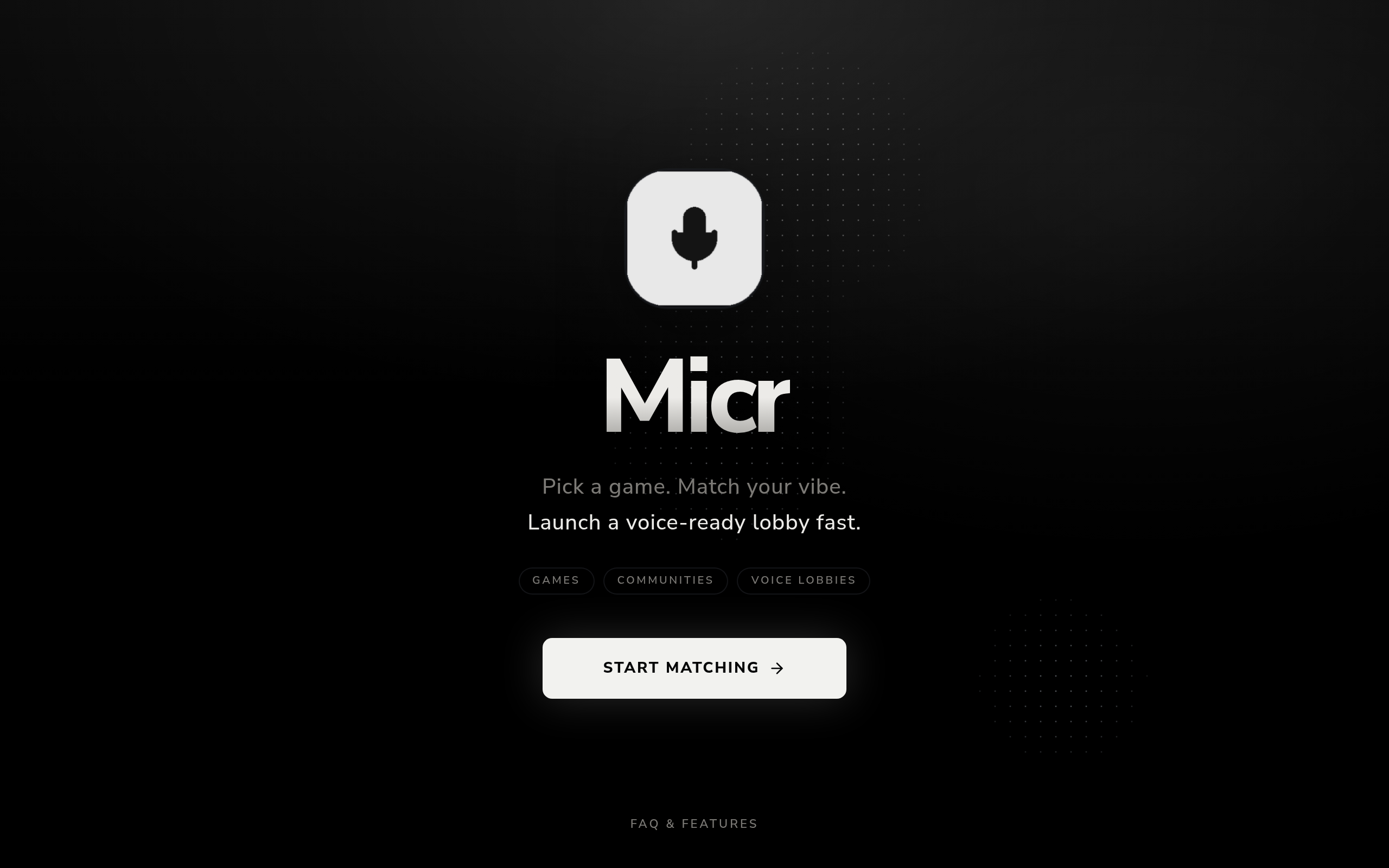Screenshot preview of the Micr website